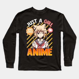 Cute & Funny Just A Girl Who Loves Anime Long Sleeve T-Shirt